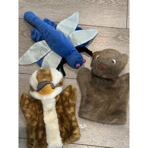 Vintage Hand Puppets Varied Brands Animals Dragonfly Gopher Duck